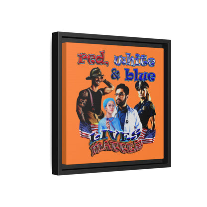 rw&b lives matter - framed canvas art (crusta)