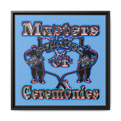 em cee squared - framed canvas art (light blue)