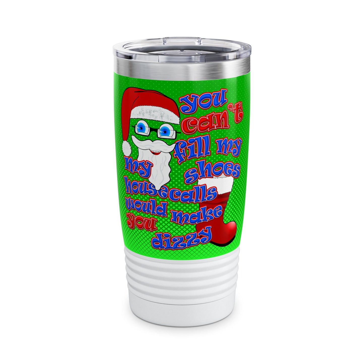 santa's shoes - Ringneck Tumbler, 20oz (logo green)