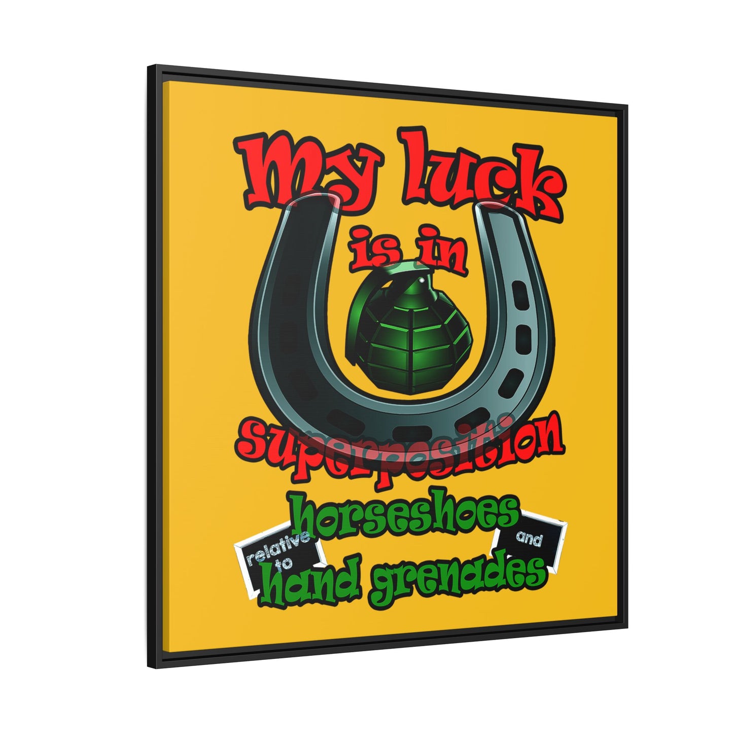 my luck - framed canvas art (yellow)