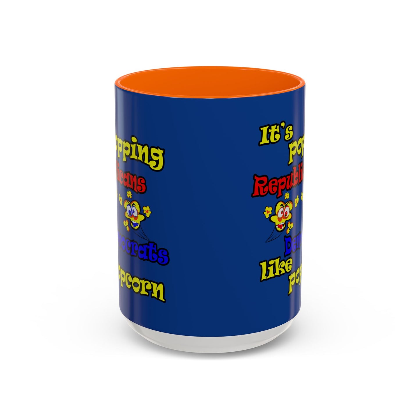 popping like popcorn - Accent Mug (dark blue)