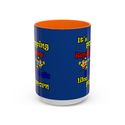 popping like popcorn - Accent Mug (dark blue)