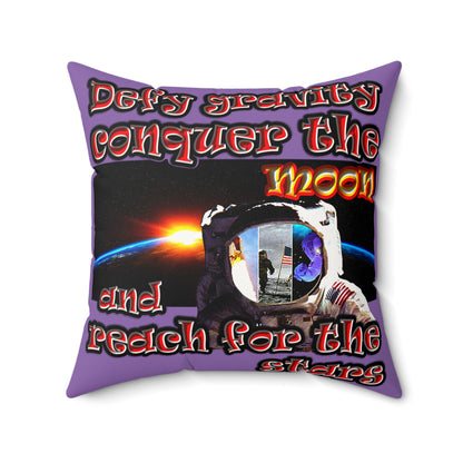 defy conquer reach - Faux Suede Square Pillow - (light purple)