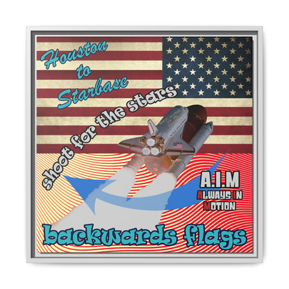 shoot for the stars - framed canvas art (yellow-orange wave)