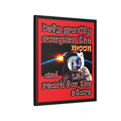 defy conquer reach - framed canvas art (red)