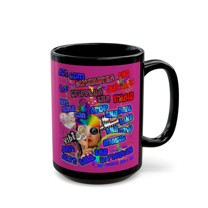drop the beat - Black Mug (pink)