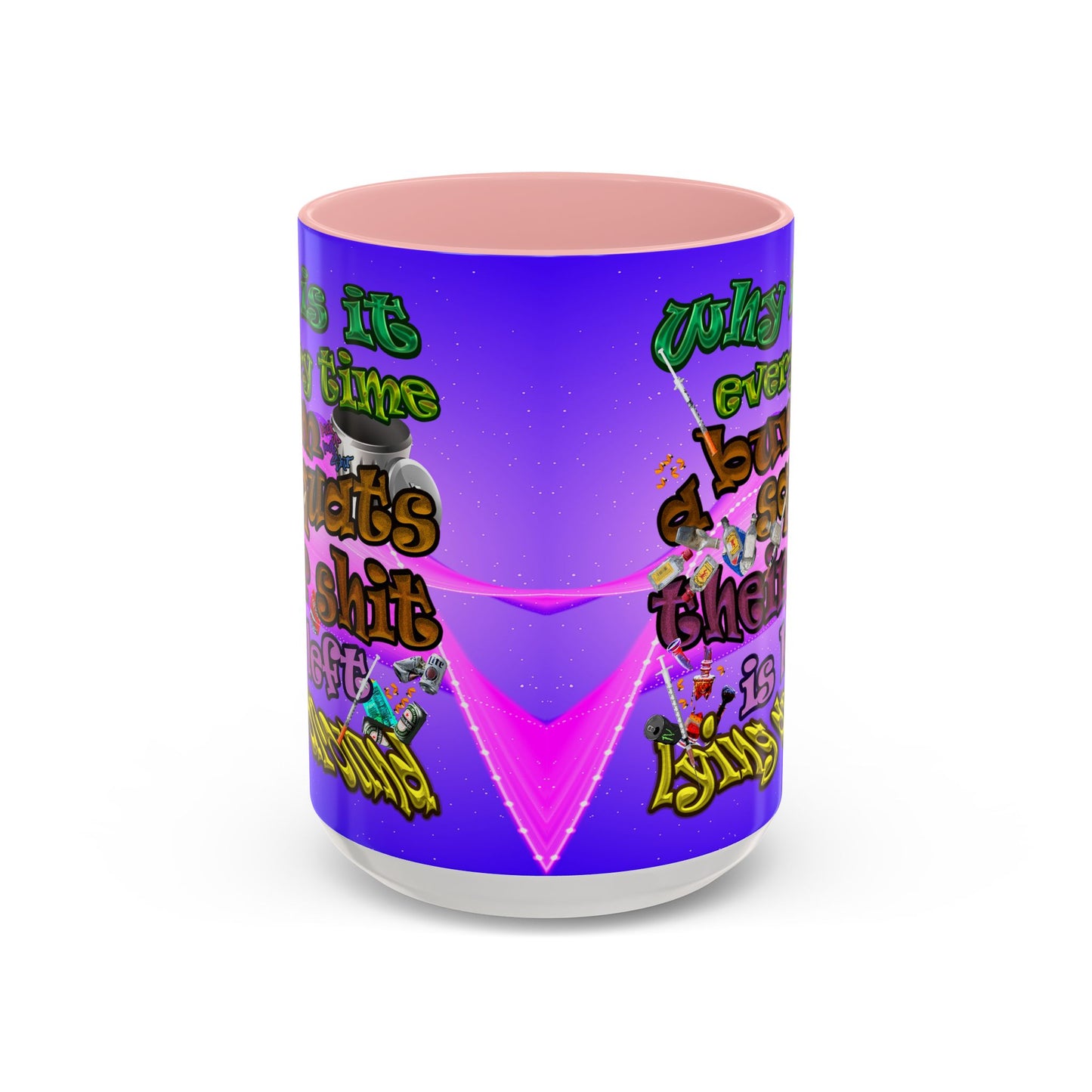 the bum's shit - Accent Mug (purple-pink wave)