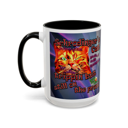 schrodinger's cat - Accent Mug (grey-pink wave)