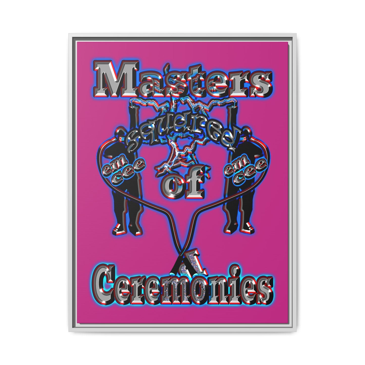 em cee squared - framed canvas art (pink)