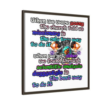 doggystyle - framed canvas art (white)