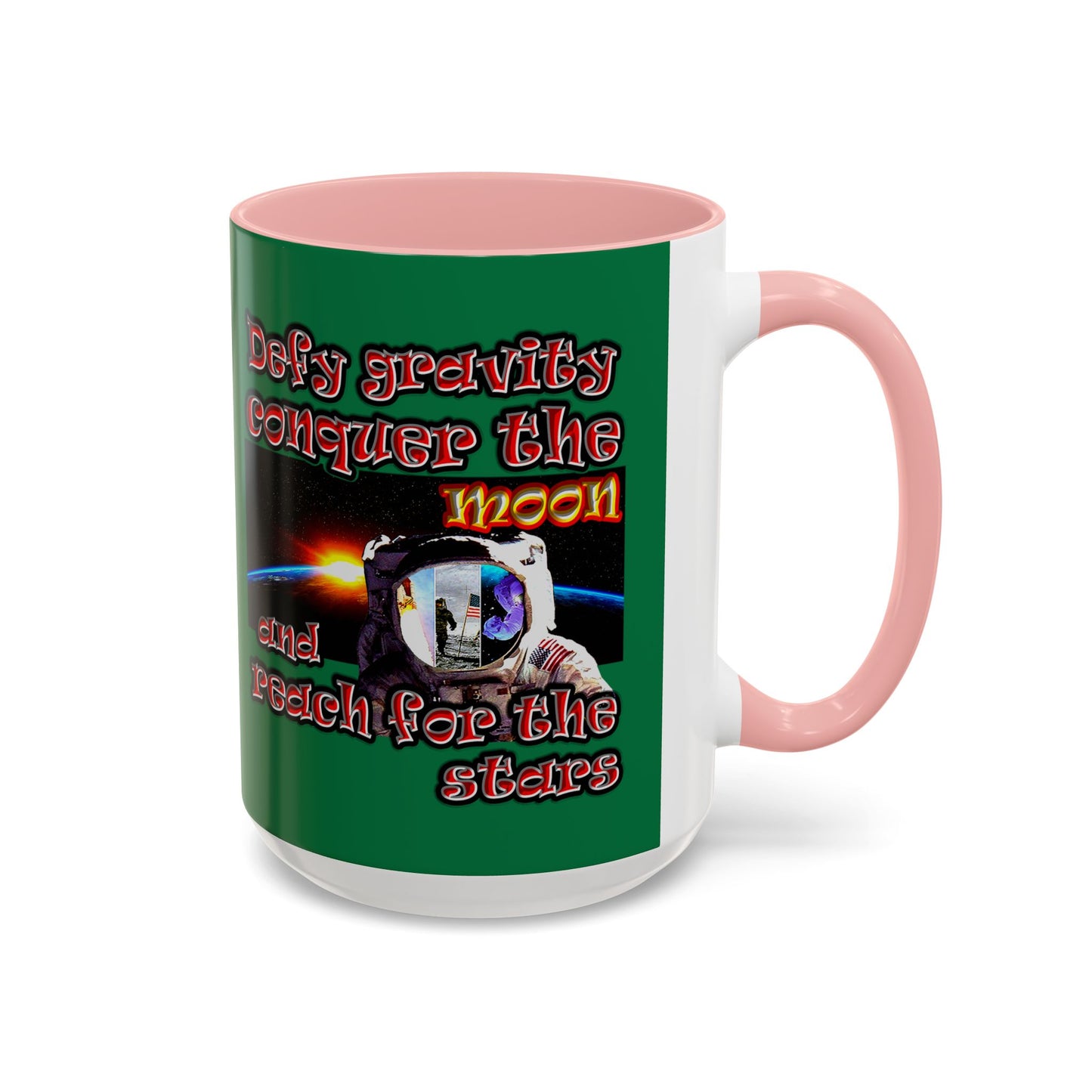 defy conquer reach - Accent Mug (dark green)