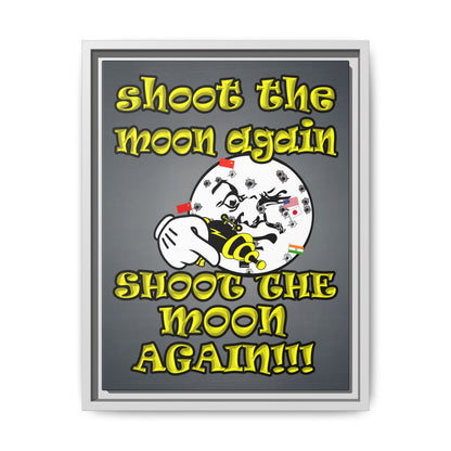 shoot the moon again - framed canvas art (grey-light grey)