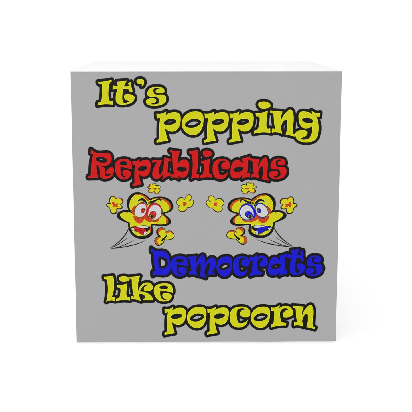 popping like popcorn - note cube (light grey)
