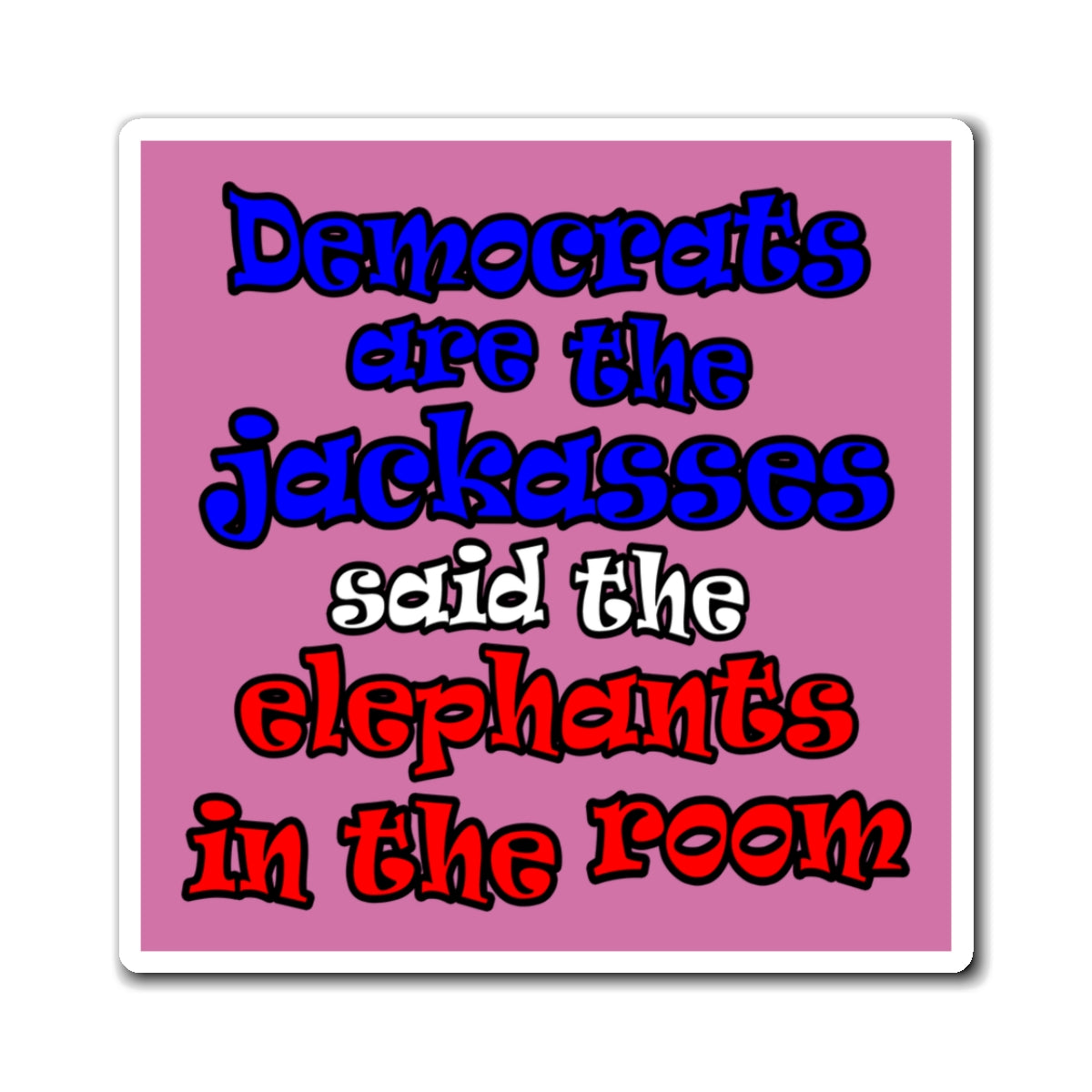 donkeys and elephants - Magnets - (light pink)