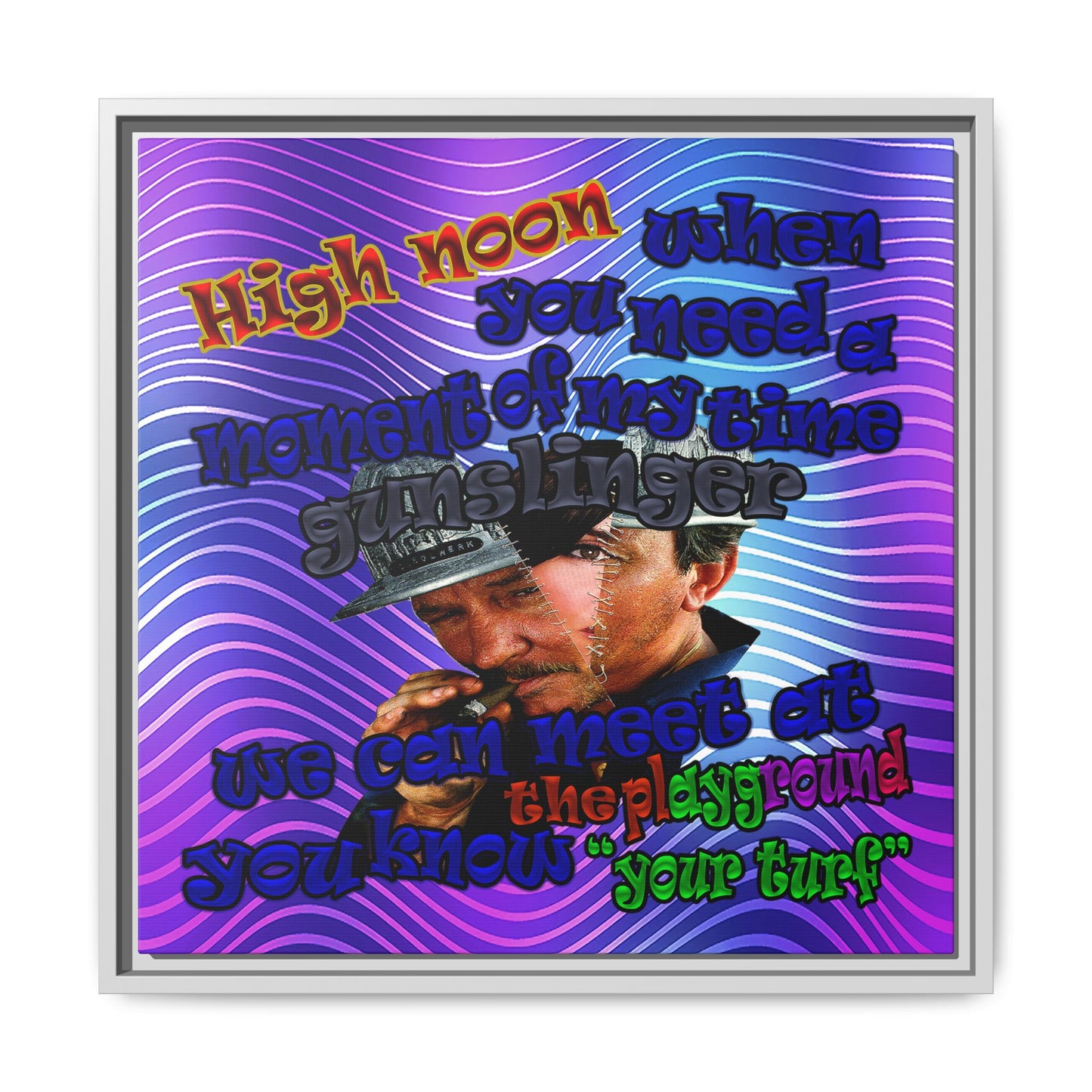 high noon - framed canvas art (purple wave)