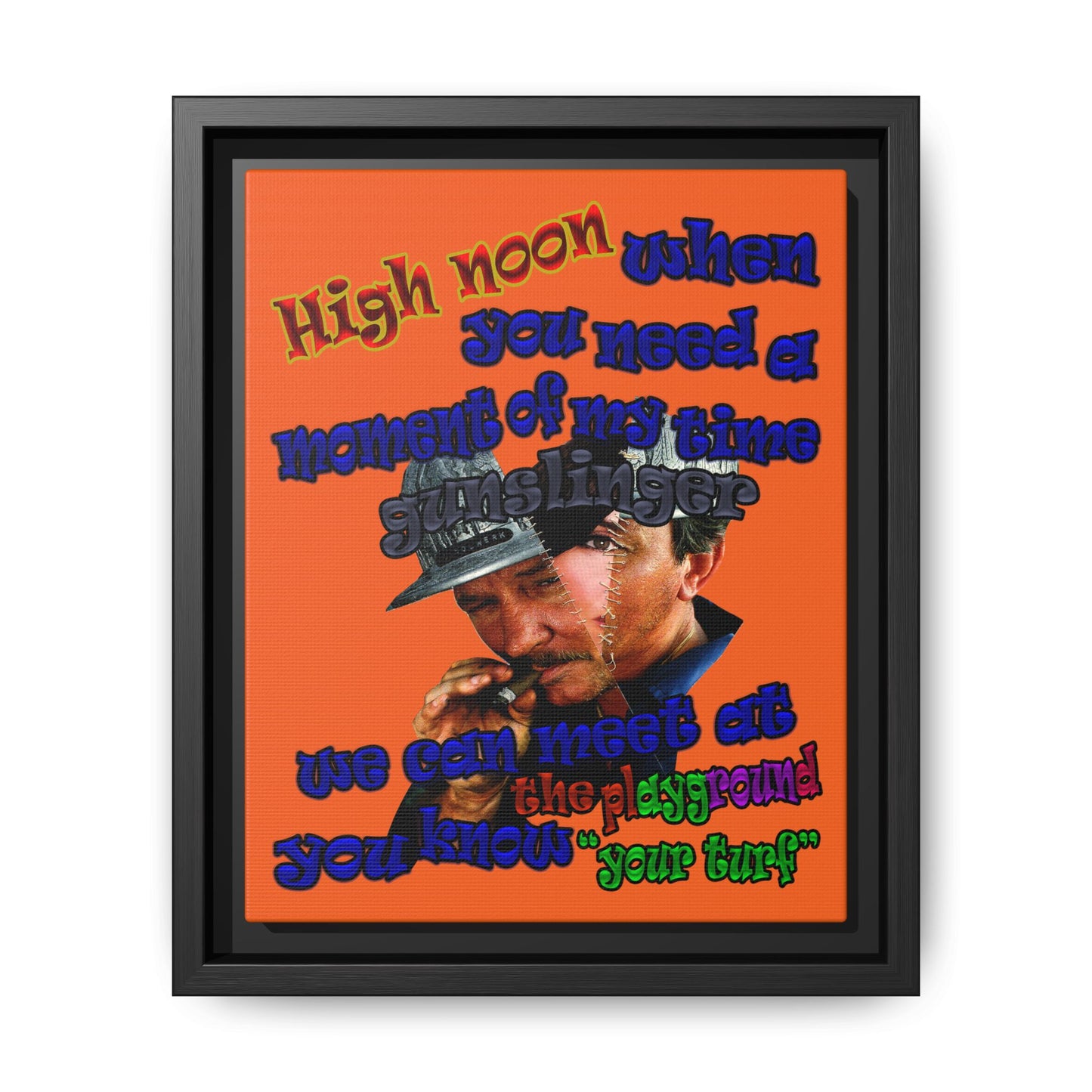 high noon - framed canvas art (orange)
