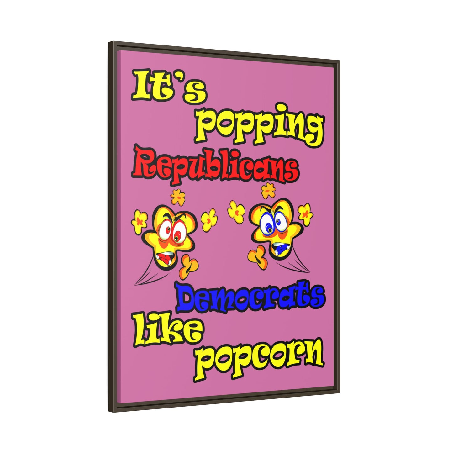 popping like popcorn - framed canvas art (light pink)