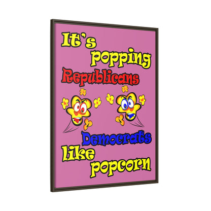 popping like popcorn - framed canvas art (light pink)