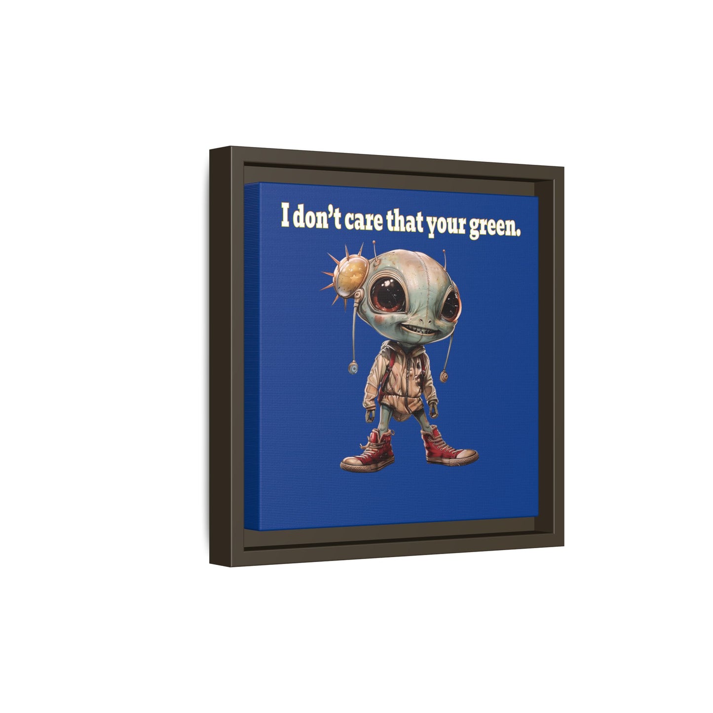 I don't care that your green - framed canvas art (dark blue)