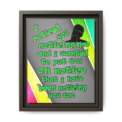 noticed you noticing - framed canvas art (rainbow split)
