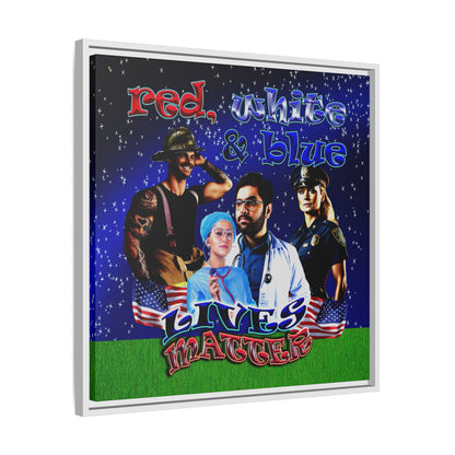 rw&b lives matter - framed canvas art ('snoops' background)
