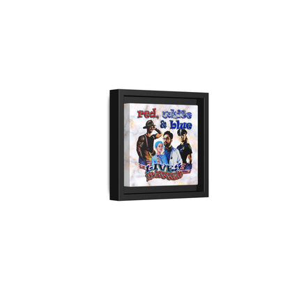 rw&b lives matter - framed canvas art (white marble)