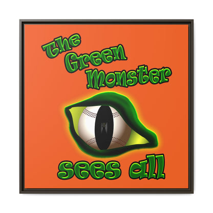 green monster - framed canvas art (orange)