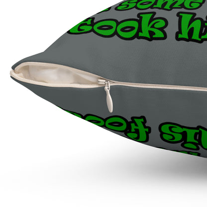 turtle race - Spun Polyester Square Pillow - (dark grey)