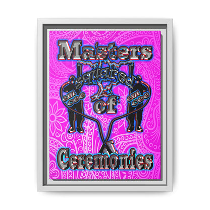 em cee squared - framed canvas art (pink swirl)