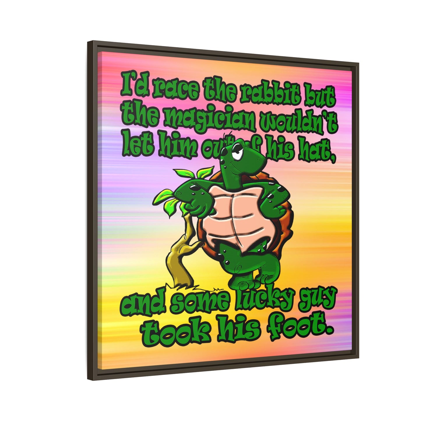 turtle race - framed canvas art (color blur)