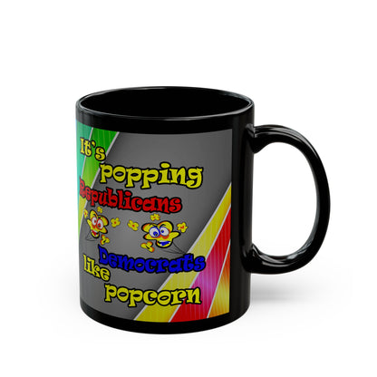 popping like popcorn - Black Mug (rainbow split)