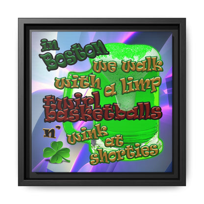 celtics logo - framed canvas art (grey-pink wave)