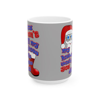santa's shoes - White Mug (light grey)