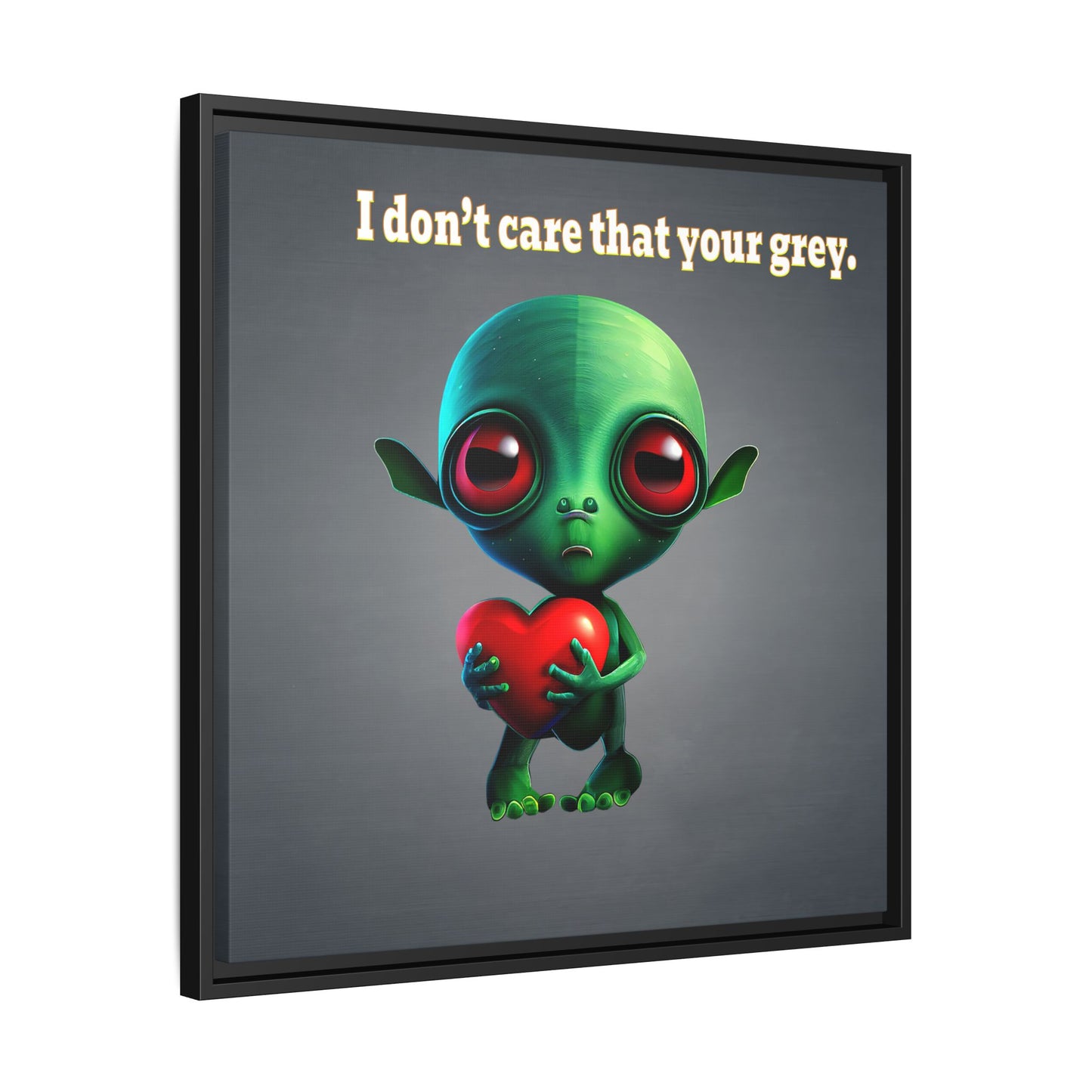 I don't care that your grey - framed canvas art (grey-light grey)