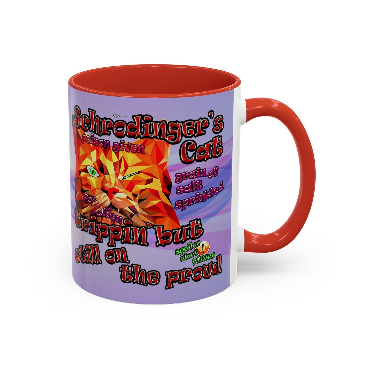 schrodinger's cat - Accent Mug (light blue-pink wave)