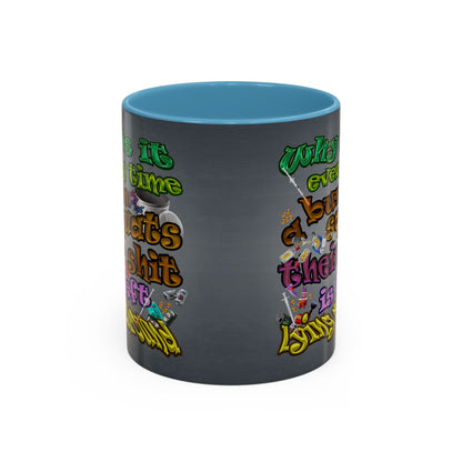 the bum's shit - Accent Mug (grey-light grey)