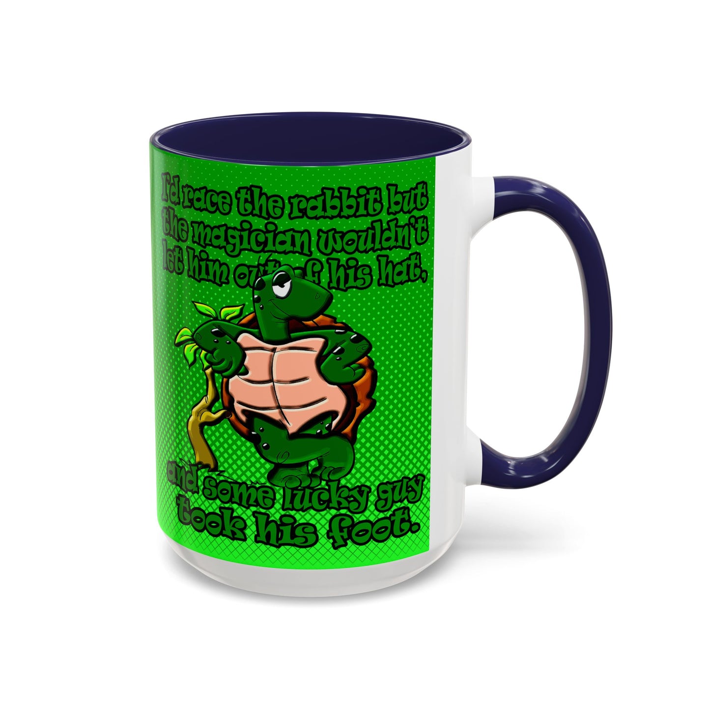 turtle race - Accent Mug (logo green)