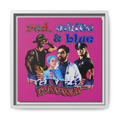rw&b lives matter - framed canvas art (pink)