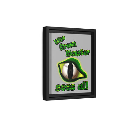 green monster - framed canvas art (light grey)