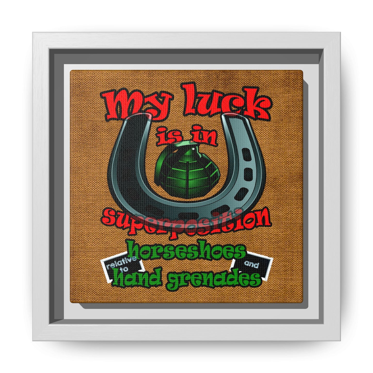 my luck - framed canvas art (brown papyrus)