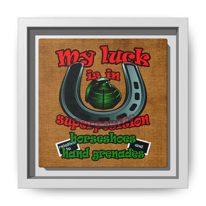 my luck - framed canvas art (brown papyrus)