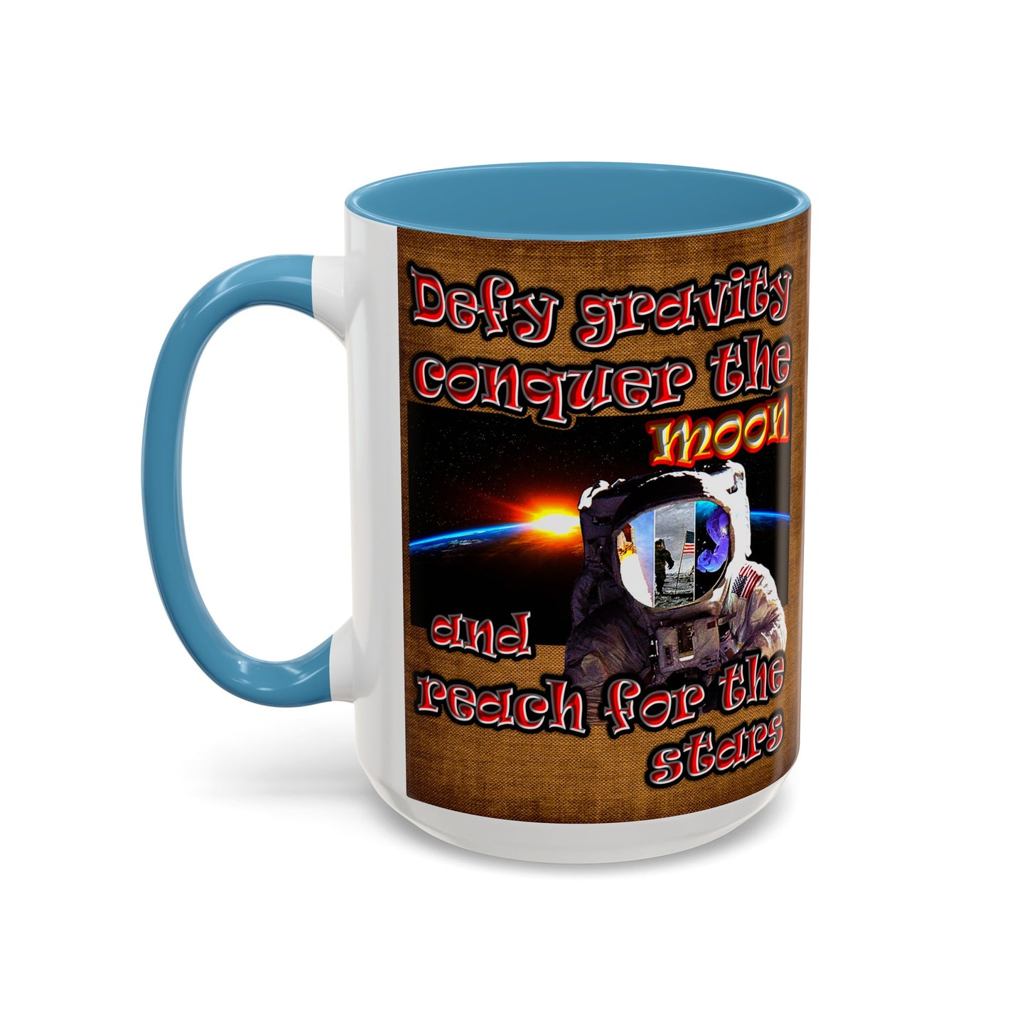 defy conquer reach - Accent Mug (brown papyrus)