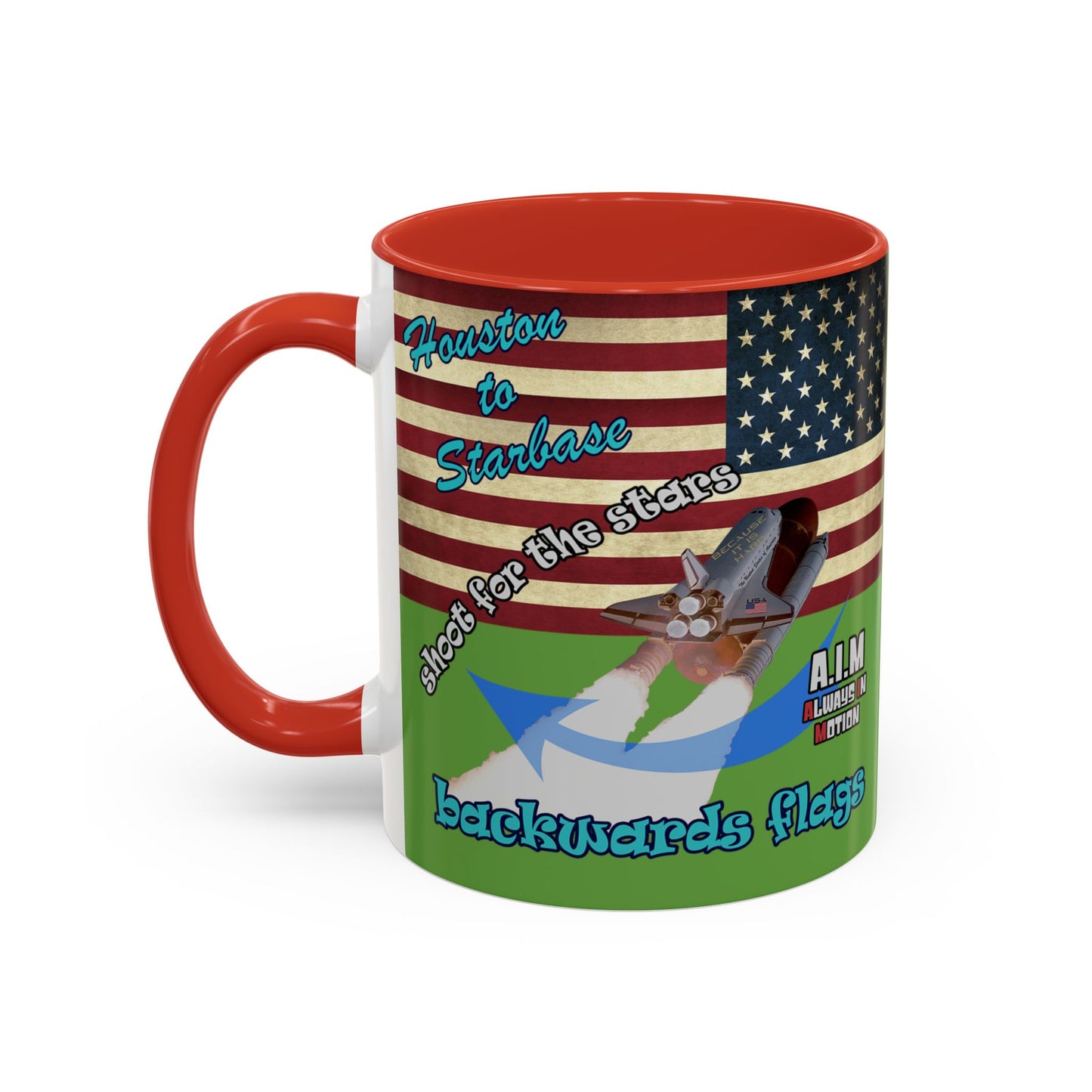 shoot for the stars - Accent Mug (green)