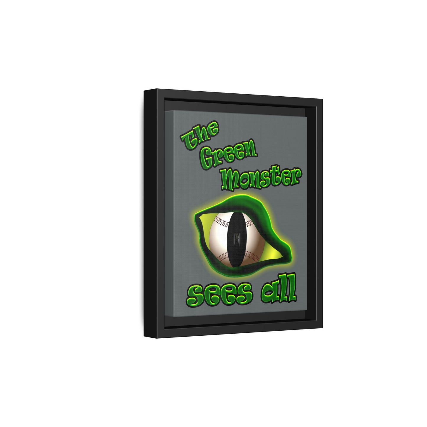 green monster - framed canvas art (dark grey)