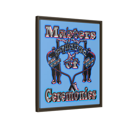 em cee squared - framed canvas art (light blue)