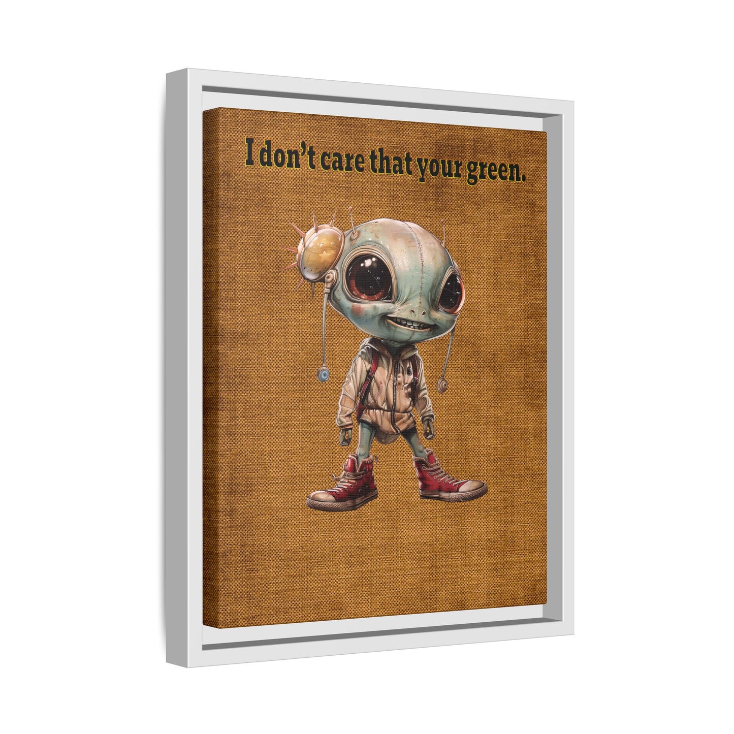 I don't care that your green - framed canvas art (brown papyrus)