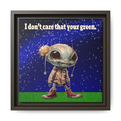 I don't care that your green - framed canvas art ('snoops' background)