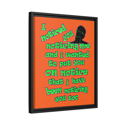 noticed you noticing - framed canvas art (orange)