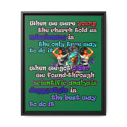 doggystyle - framed canvas art (dark green)