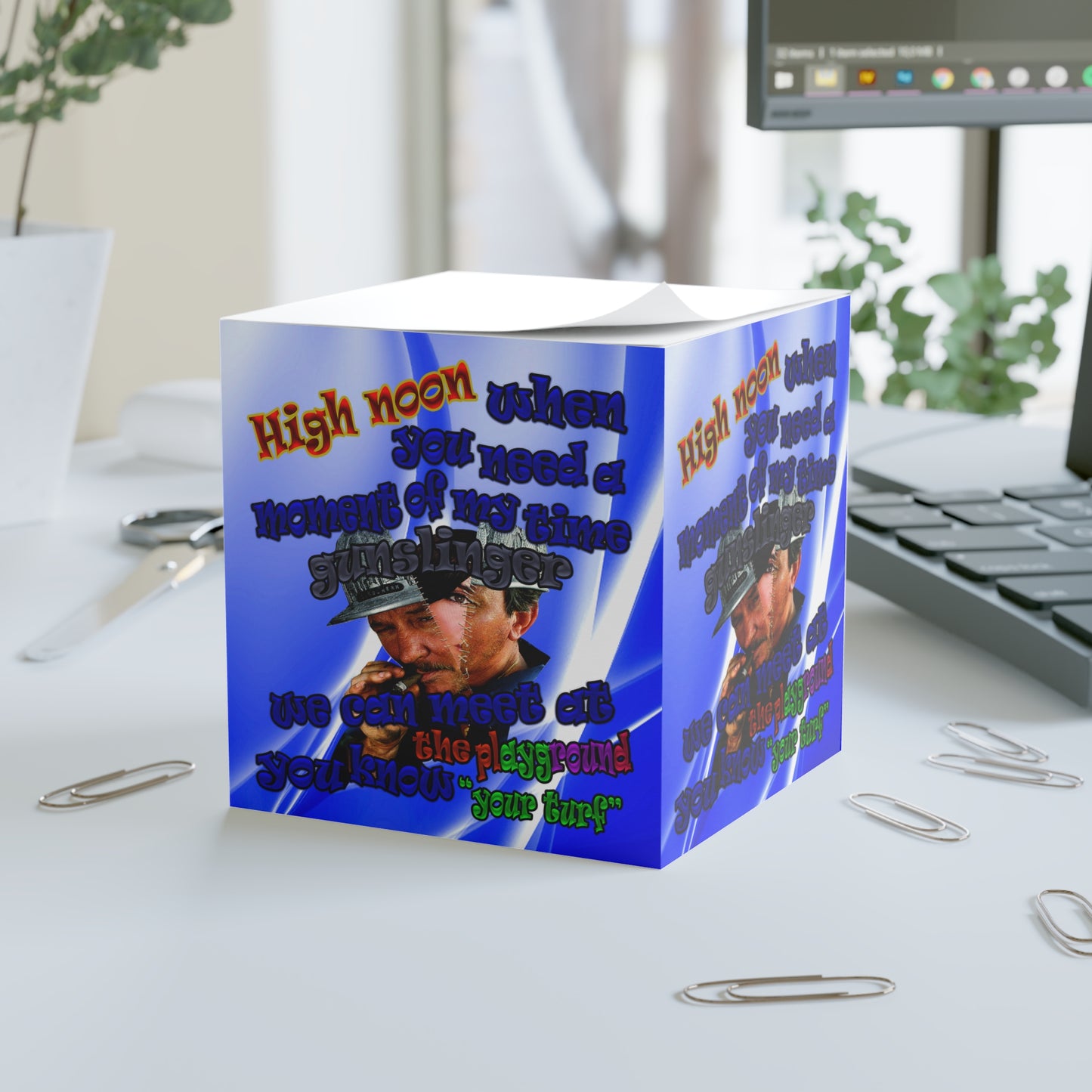 high noon - note cube (blue-white wave)